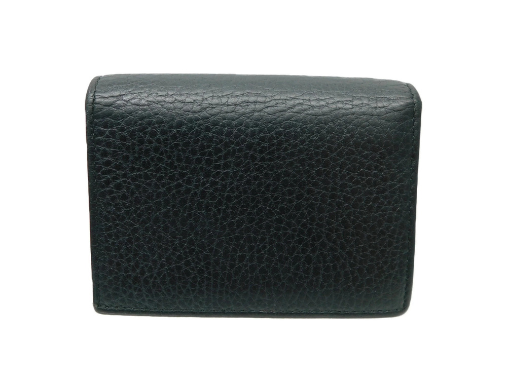 Gucci Compact Bi Black fold Leather GG Marmont Wallet Black